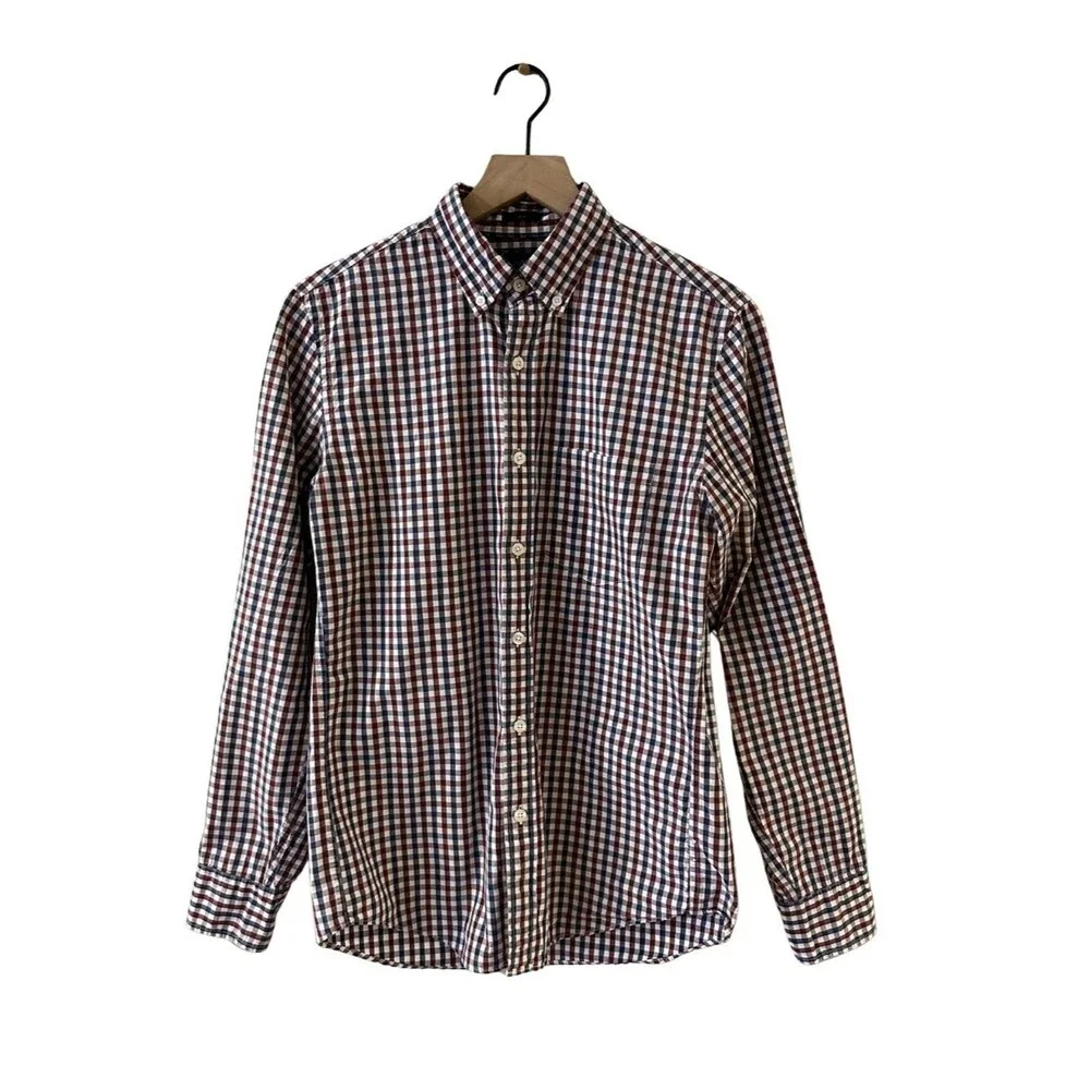 J. Crew Long-Sleeve Gingham Slim Fit Oxford Button Down